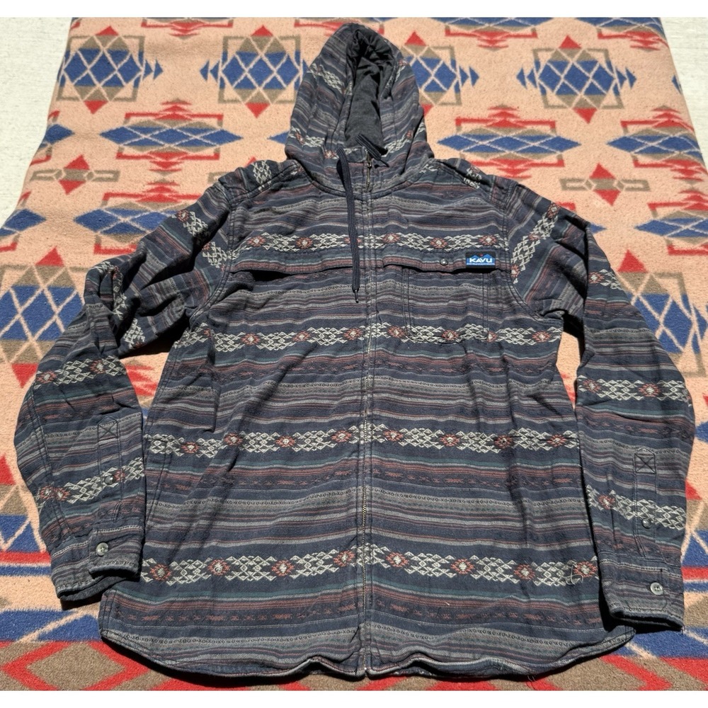 Kavu Manta Hooded Full Zip Jacket Men's Large Desert Sand Stripe Colorway